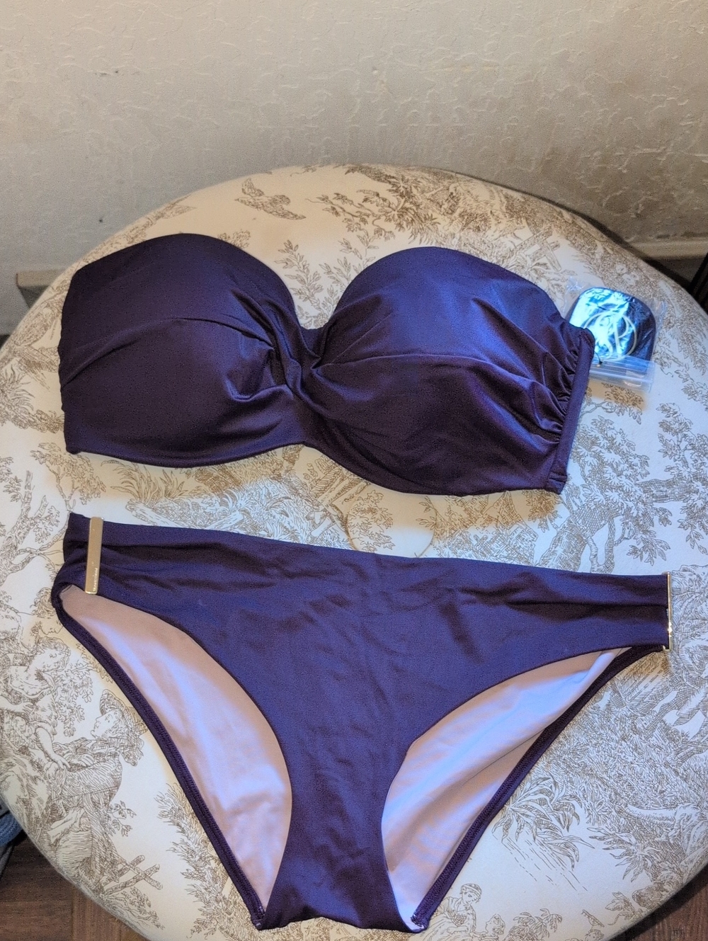 Victoria's Secret Deep Purple Bandeau Bikini Set